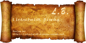 Lintscheidt Bianka névjegykártya